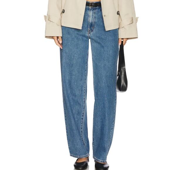 LEVI'S JEANS Women's Baggy Dad Cotton Tencel Medium Blue Wash - Size W28 L30 - Picture 1 of 9